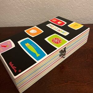 Vintage Tatutina Hand-painted Wooden Take-out Menus Box With Metal Latch